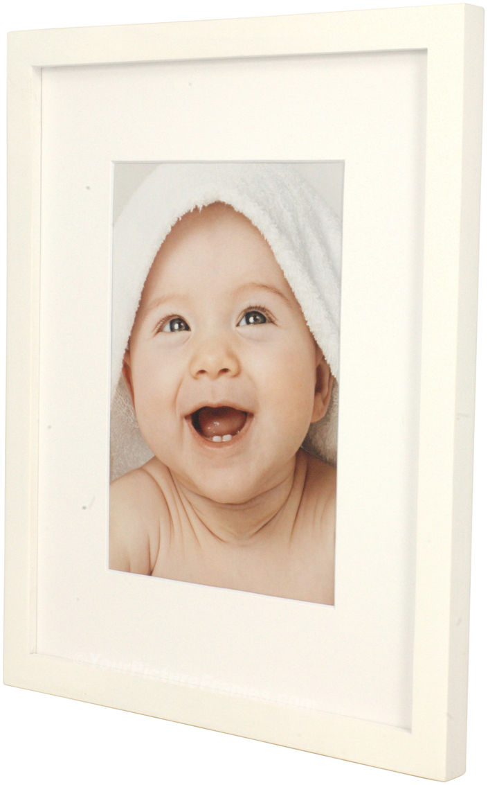 Set of 5 White Matted Gallery Picture Frames