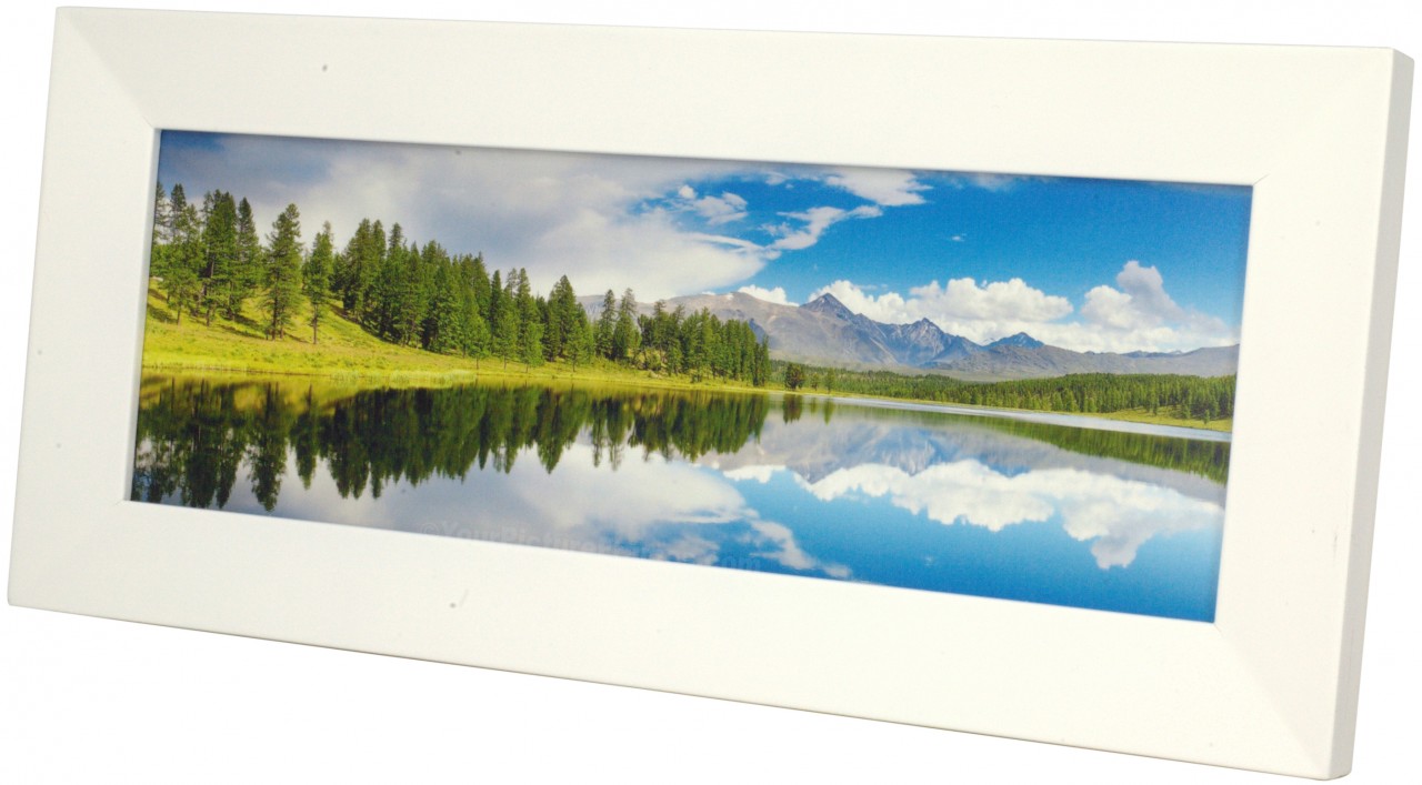 White Panoramic Frame with Angled Molding