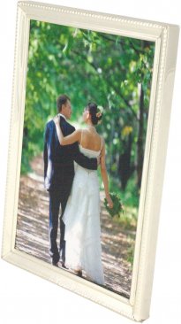 Beaded Narrow Silver Plated Picture Frame