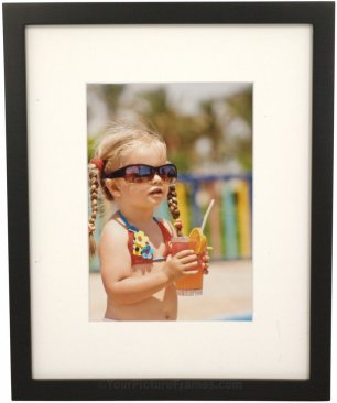 Set of 5 Black Matted Gallery Picture Frames