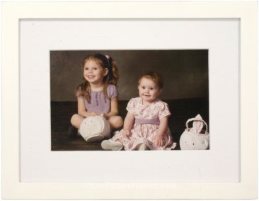 Set of 7 White Matted Gallery Picture Frames