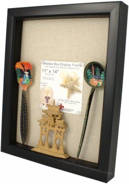 Black Shadow Picture Frame with Linen Display