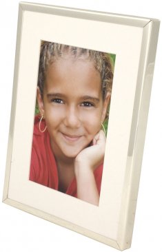 Silver Plated Picture Frame with Bevel Cut Mat
