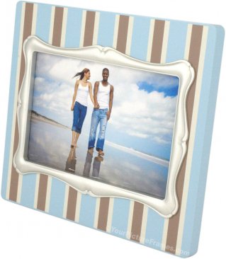 Blue Pinstripe Decorative Picture Frame