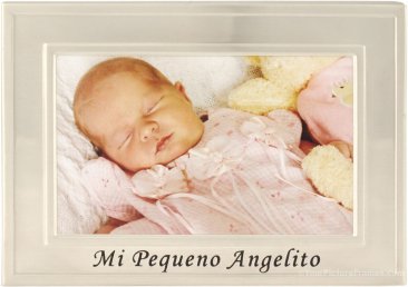 Brushed Silver Mi Pequeno Angelito Baby Picture Frame