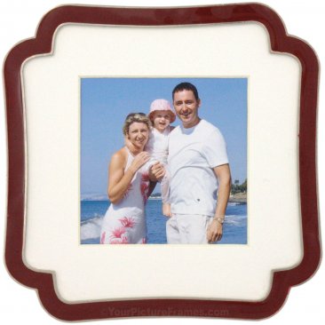 Octagon Square Red Picture Frame