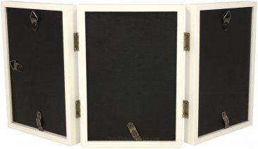 Simple Wood White Triple Picture Frame