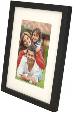 Simple Wood Black Matted Picture Frame