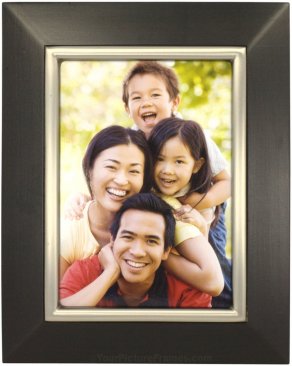 Black Wood Picture Frame with Pewter Metal Bezel