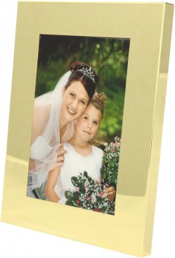 Wide Engravable Brass Picture Frame