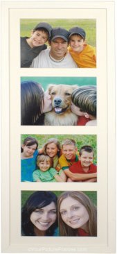 White Wood Linear Matted Collage Picture Frame