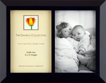 Classic Black Wood Double Picture Frame