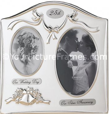 Satin Silver Plated 25th Anniversary Picture Frame