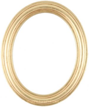 Rissa Gold Leaf Oval Picture Frame