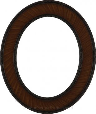 Cora Vintage Walnut Oval Picture Frame
